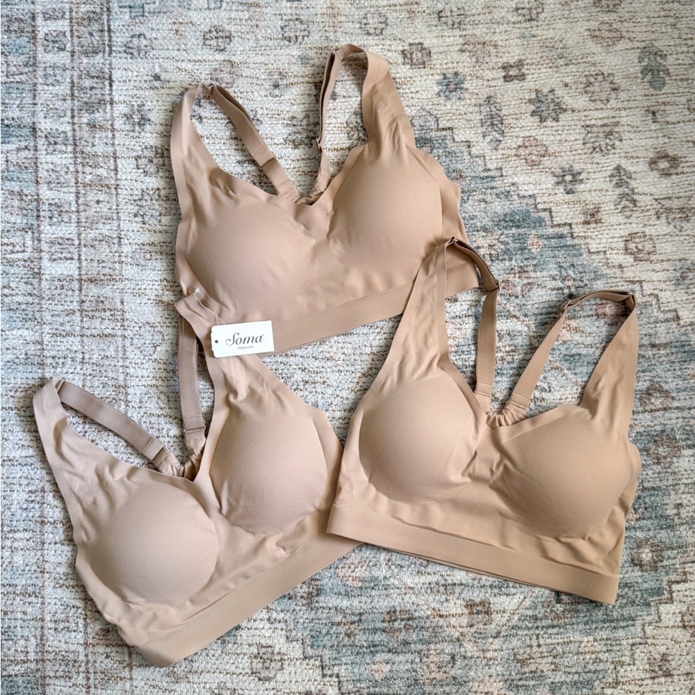 THREE Soma Enbliss Racerback Bralette in Soft Tan Small